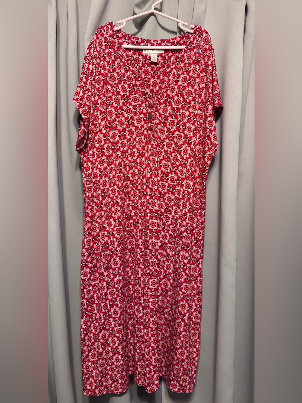 Dana Buchman Pink Floral Print Button-Front Top